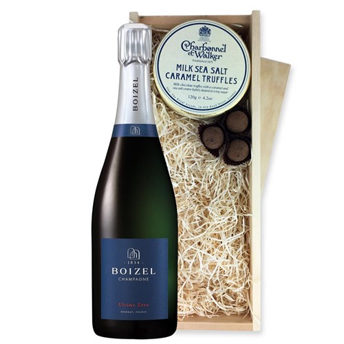 Boizel Ultime Brut Nature 75cl And Milk Sea Salt Charbonnel Chocolates Box